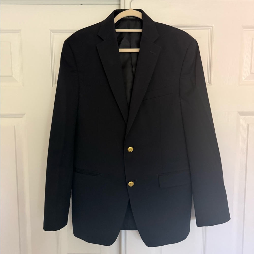 Chaps Navy Men's Blazer with Gold Buttons